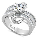 Sterling Silver Twisted Channel CZ Ring