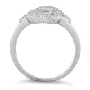 Sterling Silver Twisted Heart Pave CZ Ring