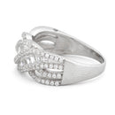 Sterling Silver Twisted Pave CZ Ring