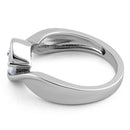 Sterling Silver Twisted Round Clear CZ Ring