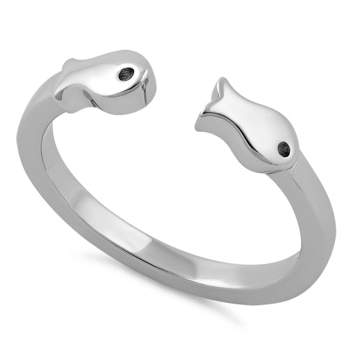 Sterling Silver Two Fish Ring