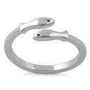 Sterling Silver Two Fish Ring