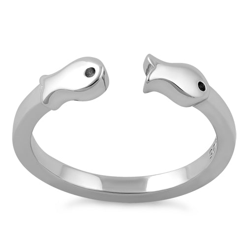 Sterling Silver Two Fish Ring