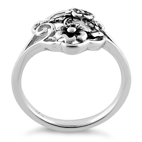 Sterling Silver Two Flower Ring