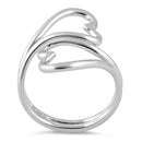 Sterling Silver Two Heart Wire Ring