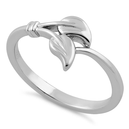 Sterling Silver Two Leaves Ring