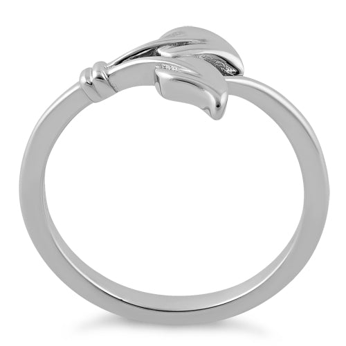 Sterling Silver Two Leaves Ring