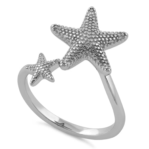 Sterling Silver Two Starfish Ring