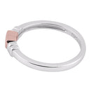 Sterling Silver Two-Tone Rose Gold Plated Heart Ring