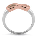 Sterling Silver Two Tone Rose Gold Plated Infinity Ring