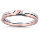 Sterling Silver Two-Tone Rose Gold Plated Puzzle Ring