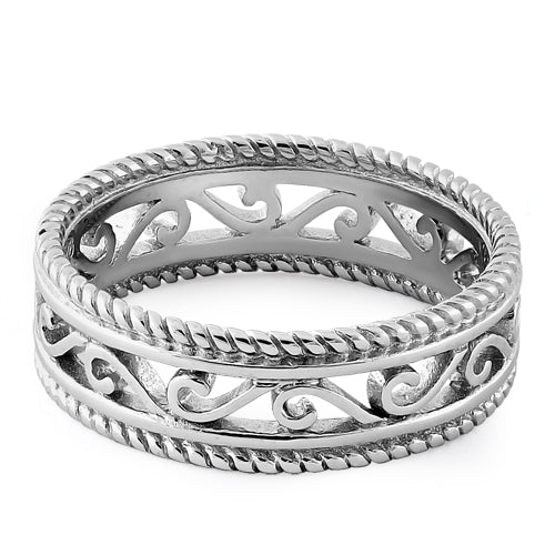 Sterling Silver Unique Band Ring