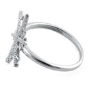 Sterling Silver Unique Snowflake Clear CZ Ring