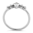 Sterling Silver Unique Square Clear CZ Ring