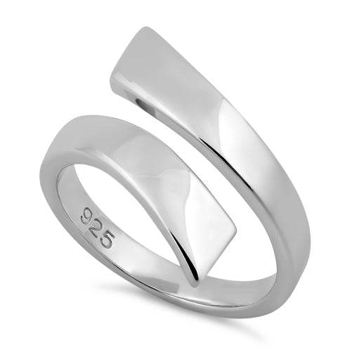 Sterling Silver Unique Wave Bar Ring