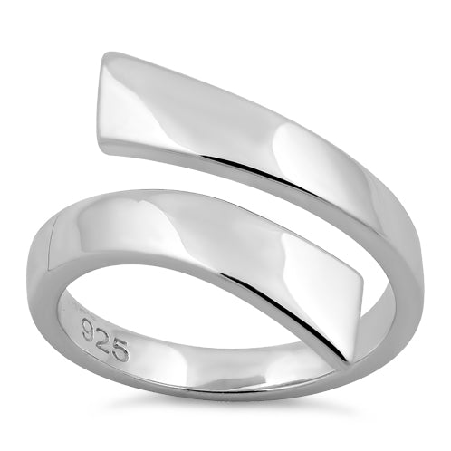 Sterling Silver Unique Wave Bar Ring