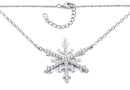 Sterling Silver Unique Snowflake Clear CZ Necklace