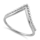 Sterling Silver V Shape Beads Ring