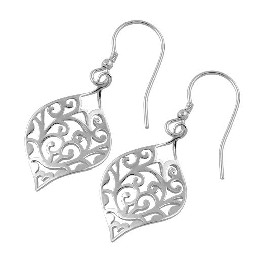 Sterling Silver Vine Hook Earrings