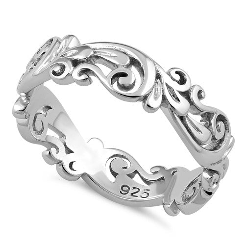 Sterling Silver Vines Band Ring