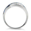 Sterling Silver Vines Blue Spinel CZ Ring