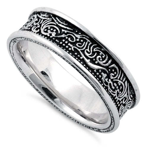 Sterling Silver Wave Pattern Ring