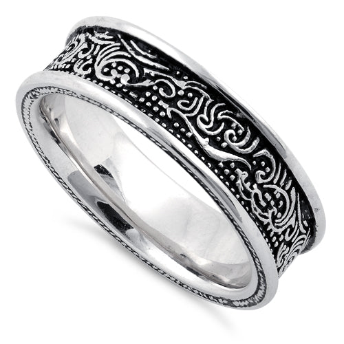 Sterling Silver Wave Pattern Ring