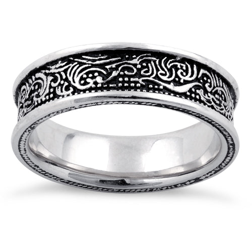 Sterling Silver Wave Pattern Ring