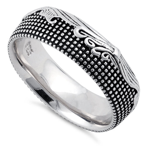 Sterling Silver Waves and Dots Ring