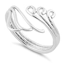 Sterling Silver Waves & Wind Ring