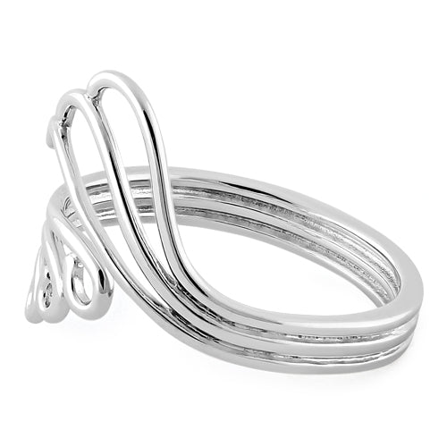 Sterling Silver Waves & Wind Ring