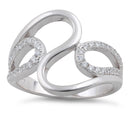 Sterling Silver Wavy CZ Ring