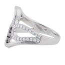 Sterling Silver Wavy CZ Ring