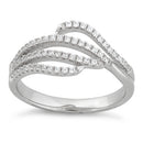 Sterling Silver Wavy CZ Ring