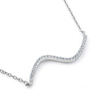 Sterling Silver Wavy CZ Necklace