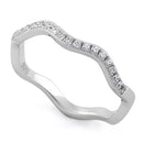 Sterling Silver Wavy CZ Ring
