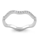 Sterling Silver Wavy CZ Ring