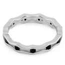 Sterling Silver Wavy Eternity Black CZ Ring