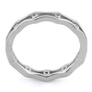Sterling Silver Wavy Eternity Clear CZ Ring