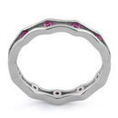 Sterling Silver Wavy Eternity Pink CZ Ring