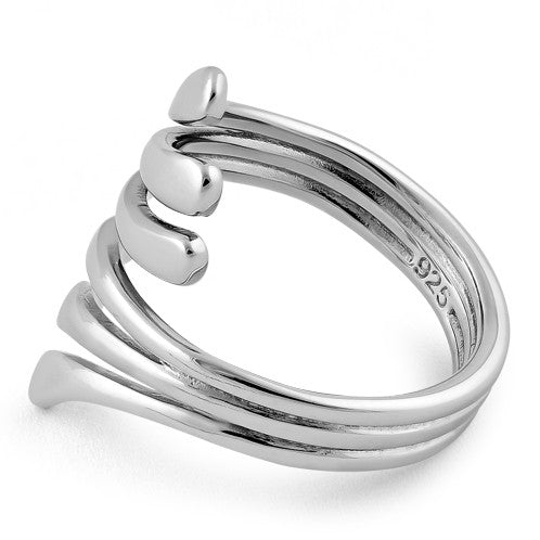 Sterling Silver Wavy Lines Ring