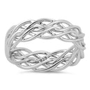 Sterling Silver Wavy Strings Braided Ring