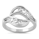 Sterling Silver Wavy Swirls Ring