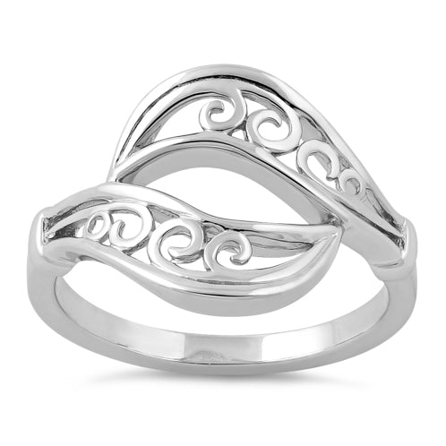 Sterling Silver Wavy Swirls Ring