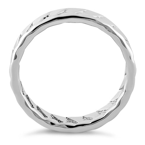 Sterling Silver Weave Pattern Band Ring