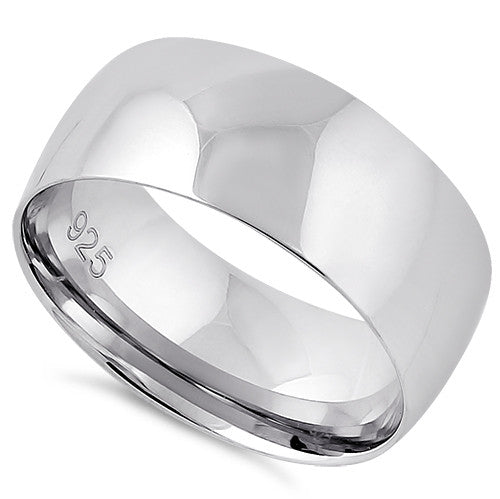 Sterling Silver Wedding Band 8mm