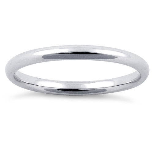 Sterling Silver Wedding Band Ring 2mm