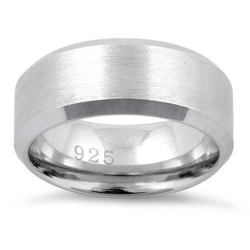 Sterling Silver Wedding Band Ring 8mm