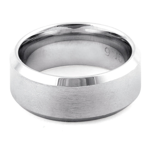 Sterling Silver Wedding Band Ring 8mm