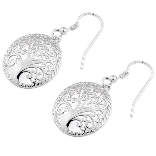 Sterling Silver Whimsic Tree of Life Hook Earrings